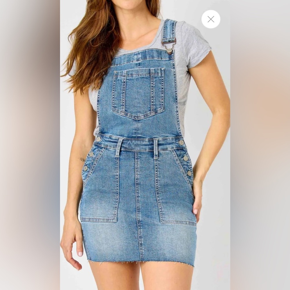 Judy Blue High Waist Hem Overall Skirt  NWT Large